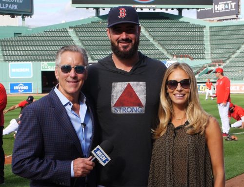 On the field with Brandon Workman of the Boston Red Sox